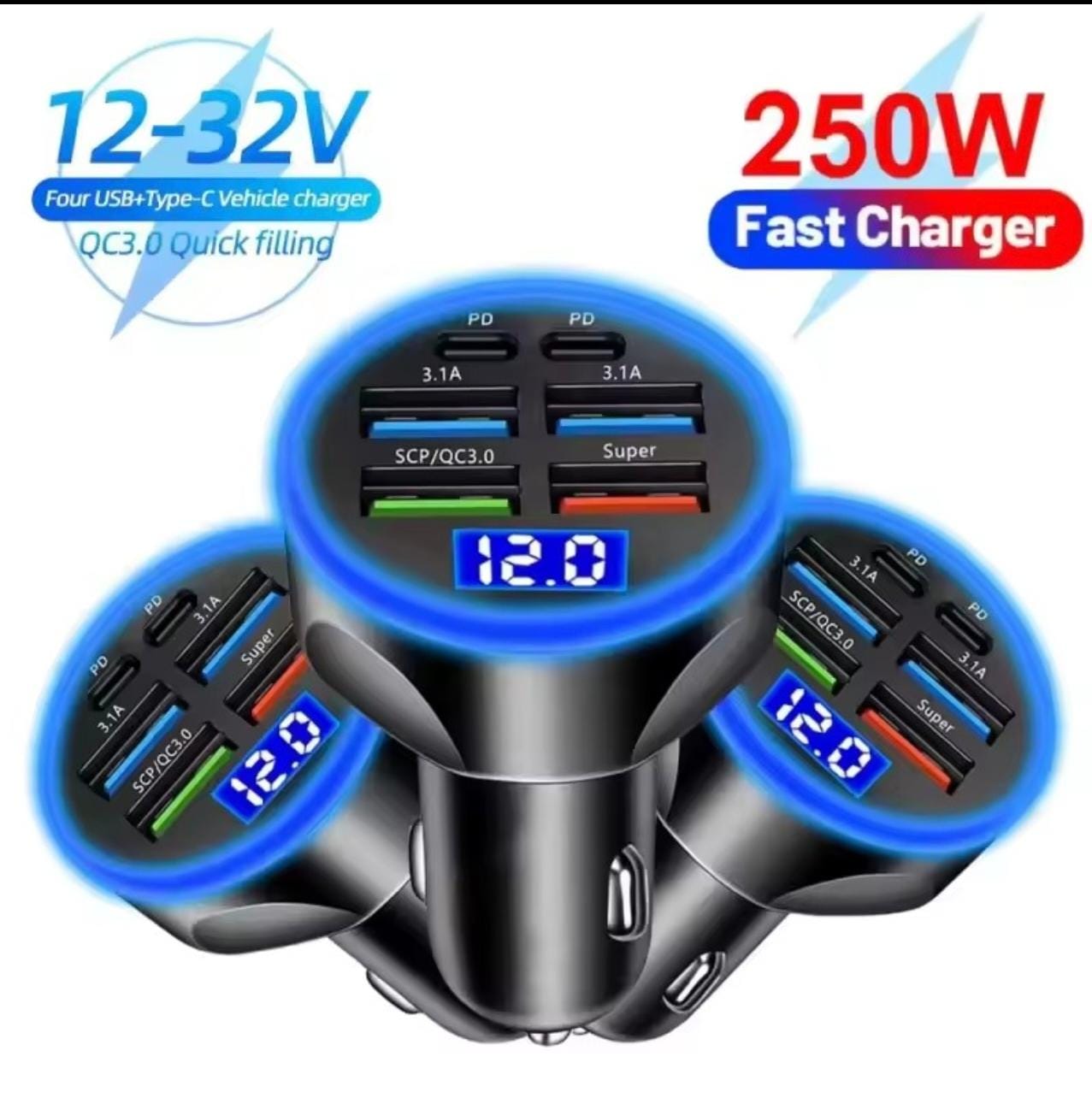 CARGADOR DE COCHE 6 PUERTOS